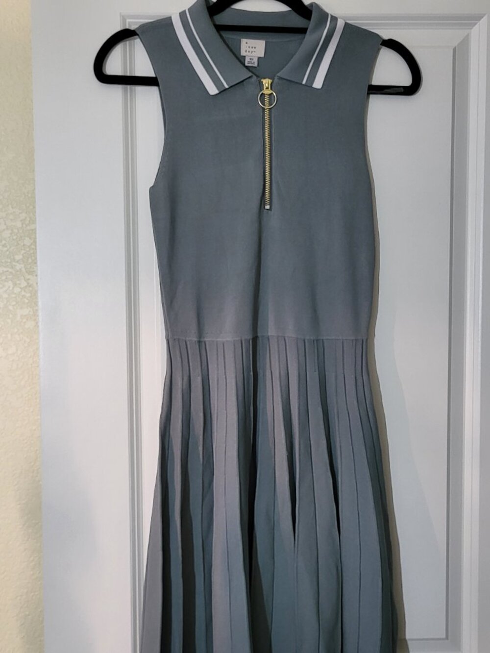 A New Day Women's XS Teal Tennis Tank Sweater Dress Sporty NWT